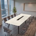 thumbnail image 1 of Furmax 8FT Conference Table for 10 People, 94.49L x 47.24W x 29.92H Inches Large Meeting Table with Cable Grommets, Modern Seminar Boardroom Table for Office Conference Room, Oak, 1 of 7
