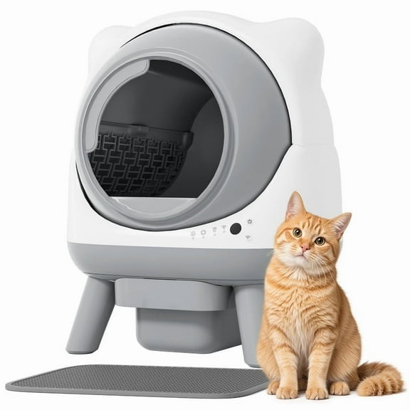 Furmax Automatic Self-Cleaning Cat Litter Box, Smart APP Control & Hands-Free Operation for Multiple Cats, All-Inclusive Bundle with Mat & Waste Bags