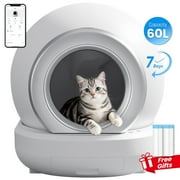 Furmax Automatic Self Cleaning Cat Litter Box with App Control Support WiFi, Intelligent Radar Smart Auto Litter Box with Liner and Plastic Pad