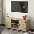 thumbnail image 1 of Furmax Barn Door TV Stand Media Console Center Industrial Style for TVs up to 65", Rustic Wood, 1 of 8