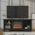 thumbnail image 1 of Furmax Classic 4 Cubby TV Stand for TVs up to 65" with Fire Pit, Black, 1 of 6
