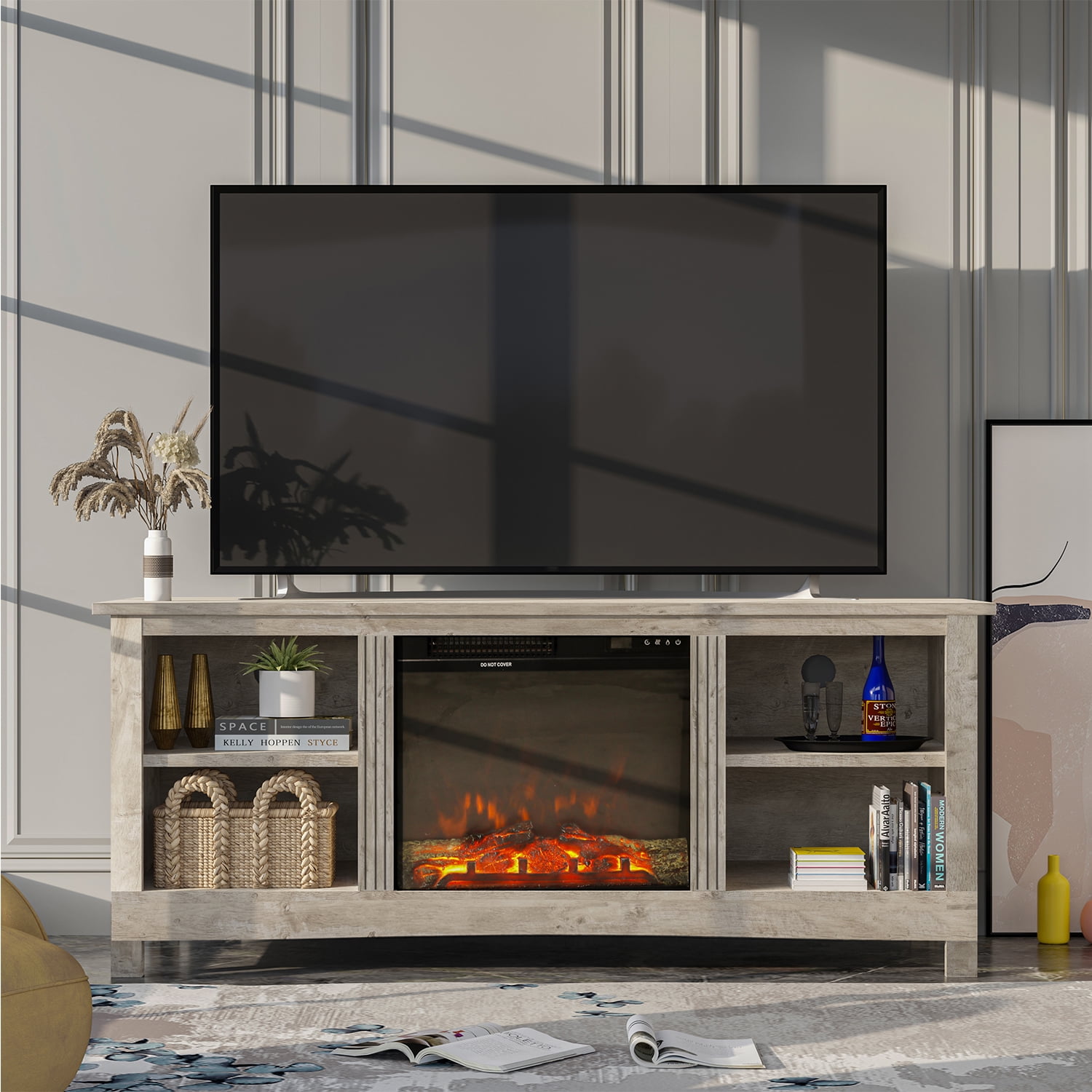 Furmax Classic 4 Cubby TV Stand for TVs up to 65