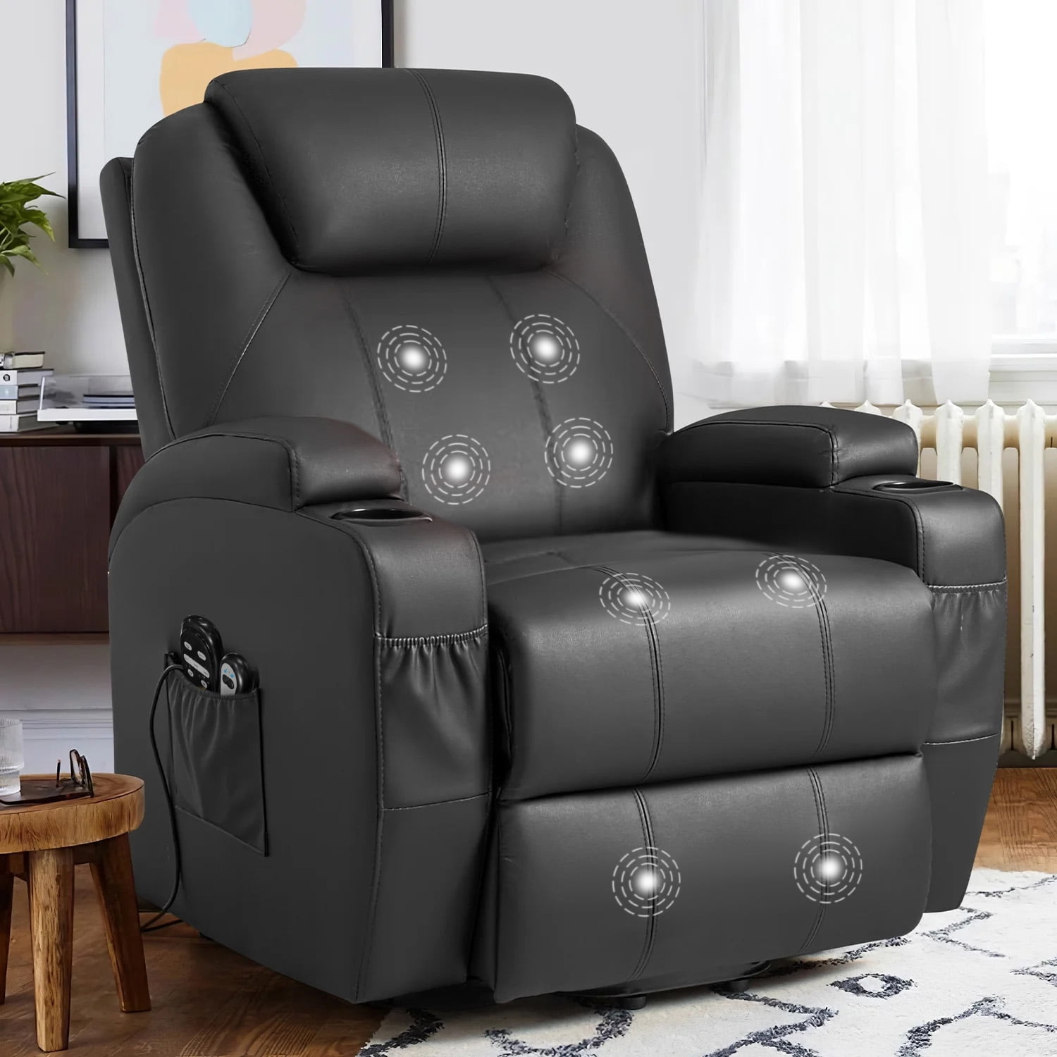 Faux leather electric recliner chair discount