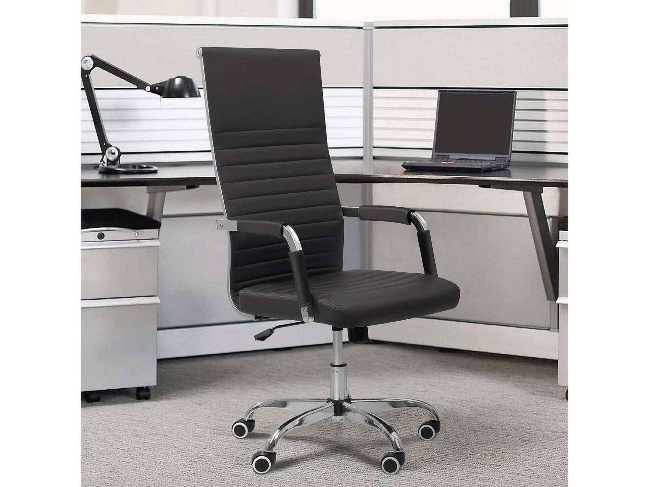 Furmax Faux Leather Office Chair with Lumbar Support and Armrest, High ...