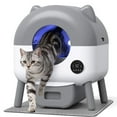 thumbnail image 1 of Furmax Fully Enclosed Automatic Cat Litter Box, 76L Large Capacity for Big Cats, Cat Ear Design with Garbage Bags, Aroma Box & Brush (gray), 1 of 7
