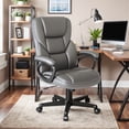 thumbnail image 1 of Furmax High-back Executive Office Chair with Lumbar Support Height Adjustable Swivel PU Leather Chair, Gray, 1 of 7