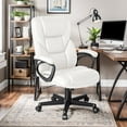 thumbnail image 1 of Furmax Indoor High-back Swivel Office Desk Chair With Lumbar Support, White, 1 of 7
