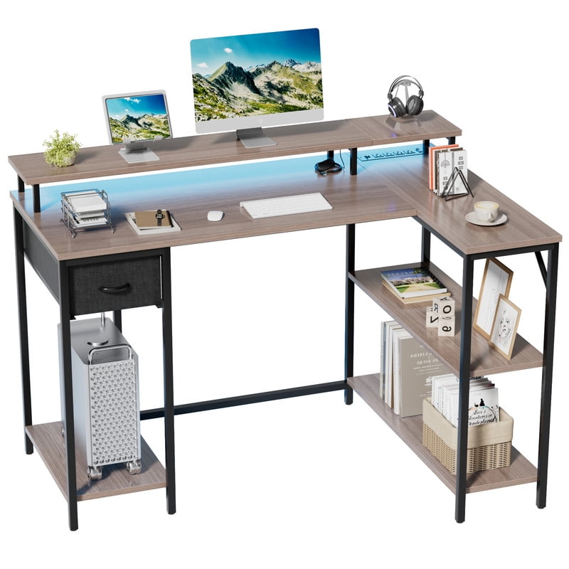 Dreamlify L Shape Computer Desk - Spacious 55 Inch Corner Desk Home - View #12
