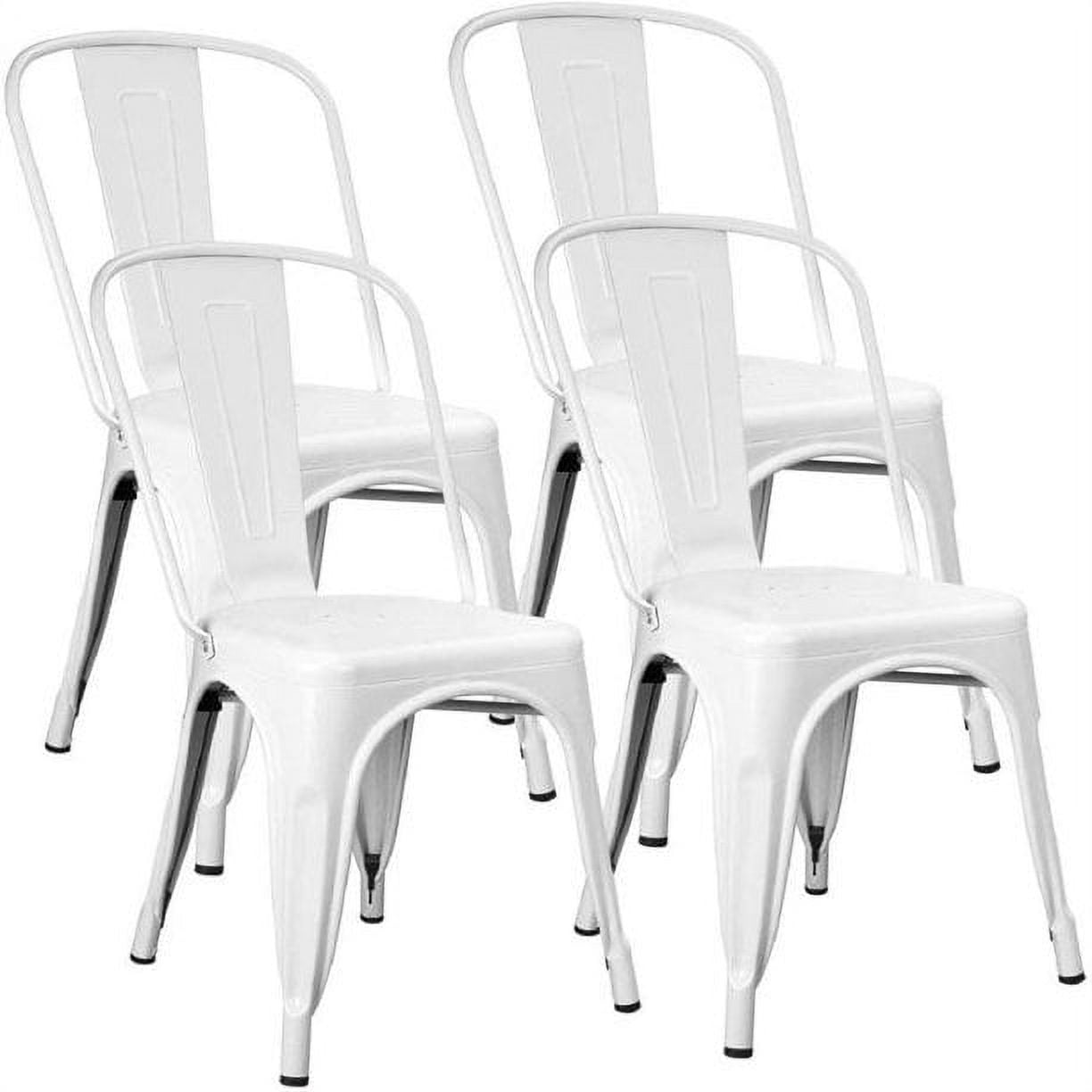 Furmax Metal Dining Chair Stackable IndoorOutdoor Industrial Vintage