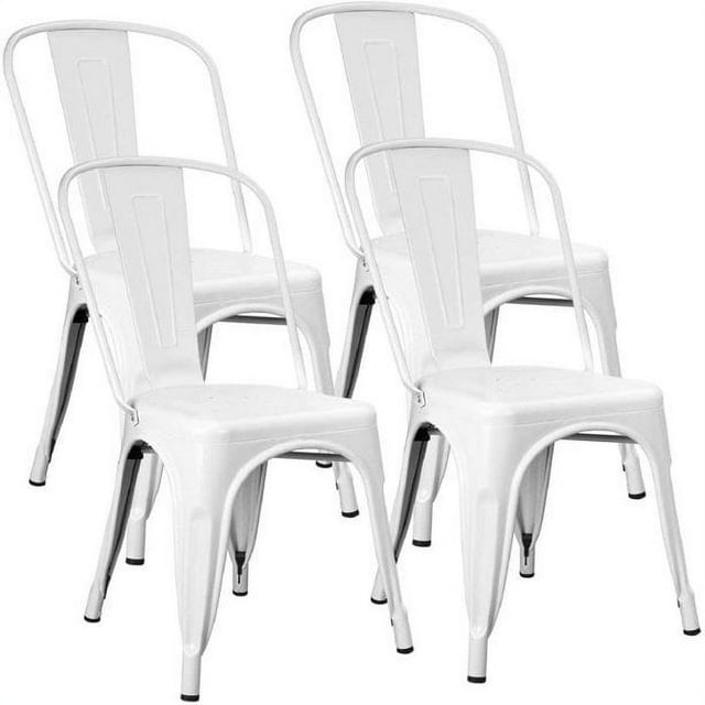 Furmax Metal Dining Chair Stackable IndoorOutdoor Industrial Vintage