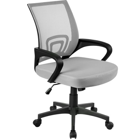 Furmax Mid Back Home Office Chair Mesh Desk Chair Ergonomic Swivel Task Chair with Lumbar Support, Gray