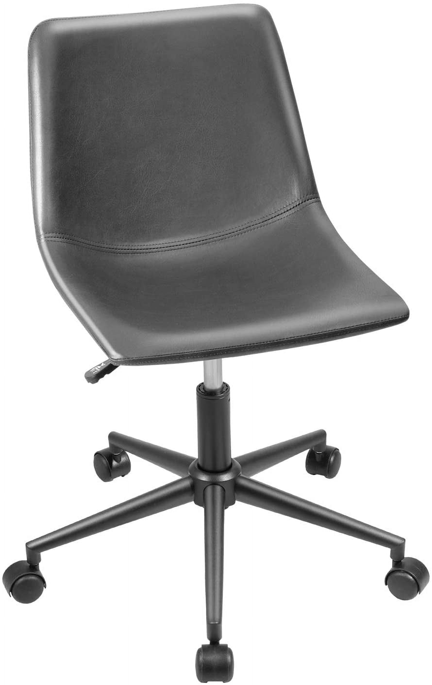 Furmax Mid Back Task Chair PU Leather Adjustable Swivel Office Chair