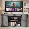thumbnail image 1 of Furmax 65 inch TV Stand Entertainment Center with Sliding Barn Doors and Storage,Gary, 1 of 8
