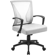 Furmax Office Chair Mid Back Swivel Lumbar Support Desk Chair, Computer Ergonomic Mesh Chair with Armrest White