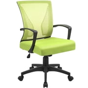 Furmax Office Chair Mid Back Swivel Lumbar Support Desk Chair, Height Adjustable Computer Ergonomic Mesh Chair with Armrest, Light Green