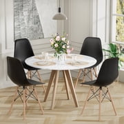 Furmax Modern Dining Chair Set of 4 Mid Century DSW Shell Chair for Kitchen, Dining, Bedroom, Living Room,Black