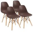 thumbnail image 1 of Furmax Modern Dining Chair Set of 4 Mid Century DSW Shell Chair for Kitchen, Dining, Bedroom, Living Room, Brown, 1 of 8