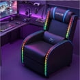thumbnail image 1 of Furmax Racing Style Recliner Gaming Chair with Massage Lumbar Support and RGB Lighting, Blue, 1 of 10