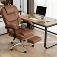 thumbnail image 1 of Furmax Reclining Massage Computer Chair Ergonomic Executive Office Chair Height Adjustable Leather Chair With Armsrests,Brown, 1 of 8