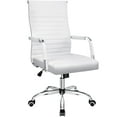 thumbnail image 1 of Furmax Ribbed Executive Chair with Swivel & Lumbar Support, 300 lb. Capacity, White, 1 of 7