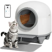 Furmax Self Cleaning cat Litter Box with Mat,Automatic Cat Litter Box for Multiple Cats with Safety Protection and App Control,A Complimentary Garbage Bag