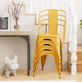 thumbnail image 1 of Furmax Set of 4 Metal Dining Chairs Stackable Indoor Industrial Vintage Chairs,Yellow, 1 of 7