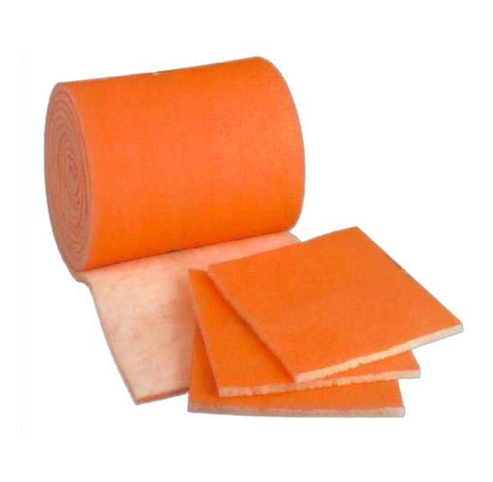 Furnace/Air Handler/HVAC Air Filter Media Roll, Orange/White MERV8 Polyester Media - 1 inch x 25 inch x 5 Foot - Cut to Size