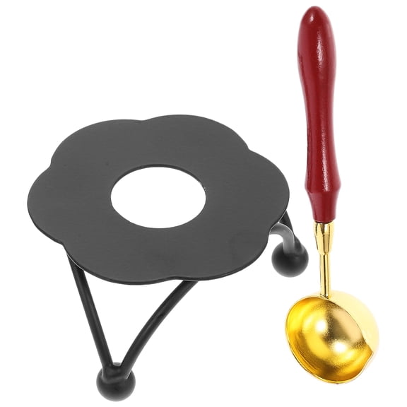 Multifunction Metal and Wood Furnace Spoon Bird Cage Wax Seal Stamp Warmer for Crafting and Sealing