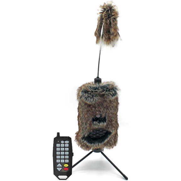 Furnado Predator Game Caller Decoy Combo - Designed for Coyote, Fox, Bobcat, Raccoon Hunting - 15 Sounds Included, 150 Yard Remote Range.