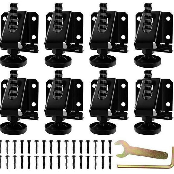 Furnhome 8-Pack Industrial-Grade Leveling Feet Heavy-Duty 2640LB Capacity Adjusters, 2" Height Range, Anti-Tip Design for Perfect Furniture Alignment (Hex Nut Base)