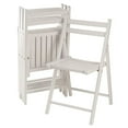 thumbnail image 1 of FurniFact 4-PC Folding Chair Set, White Solid Wood, Portable Seating, 1 of 9
