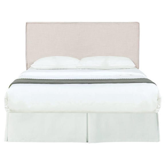 FurniFact Beige Upholstered Queen  Modern Fabric Bed Headboard