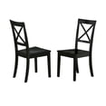 thumbnail image 1 of FurniFact Black Dining Chair, Wooden Seat, X-Back, Set of 2, Wooden, 1 of 5