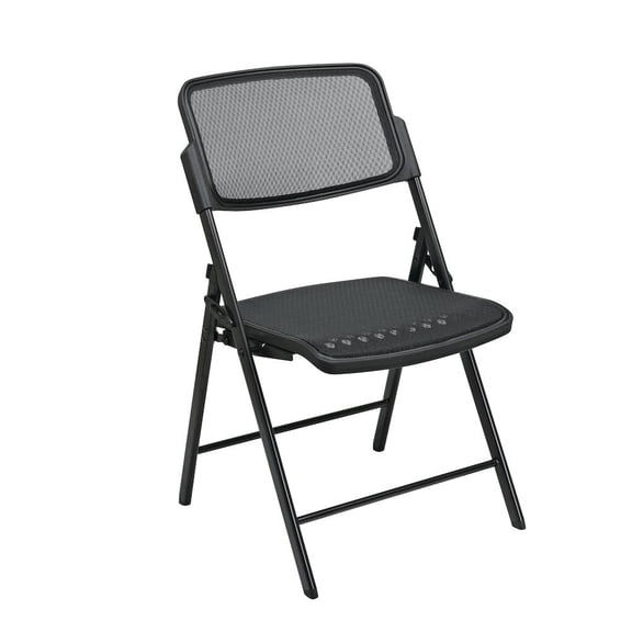 FurniFact Black Foldable Office Chair, Set of 2  Conference and Reception Room Seating