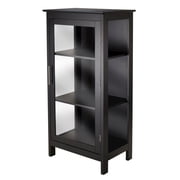 Furnifact Black Glass Display Cabinet   Elegant Storage Case for Collectibles