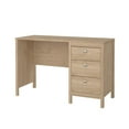 thumbnail image 1 of FurniFact Brown 3-Drawer Home Office Desk for Computer Work or Study Table, 1 of 8