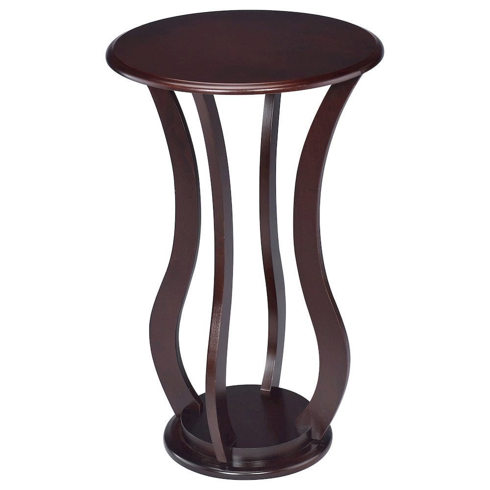 FurniFact Brown Pedestal 18 Inch Side Table - End Table for Living Room ...