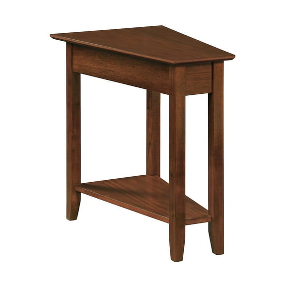 FurniFact Brown Wedge End Table with MDF Construction, Modern and Practical Design
