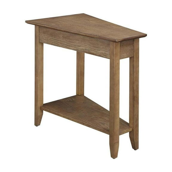FurniFact Brown Wedge End Table with Sturdy MDF Construction, Stylish and Practical Design