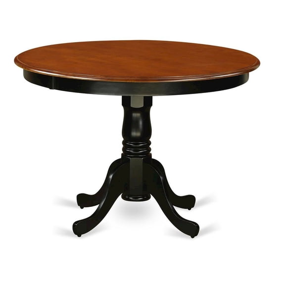 FurniFact Classic Round Kitchen Table in Black and Cherry for Small Dining Spaces