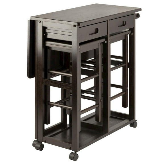 FurniFact Coffee Folding Dining Table with Chairs  Compact Foldable Set for Two