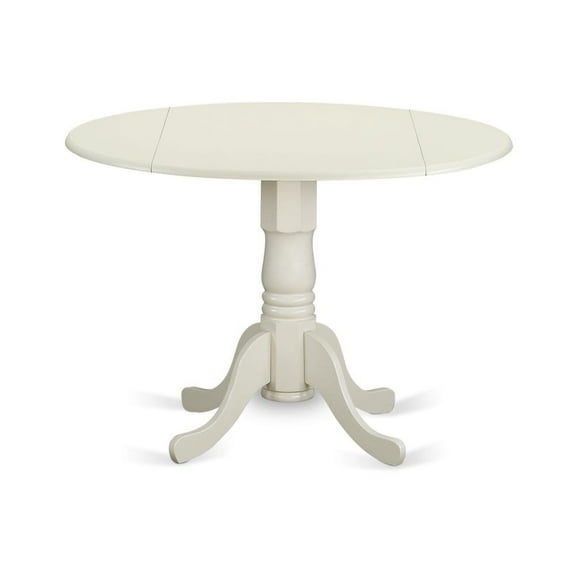 FurniFact Compact Round Dining Table with Drop Leaves  Ideal for Small Spaces