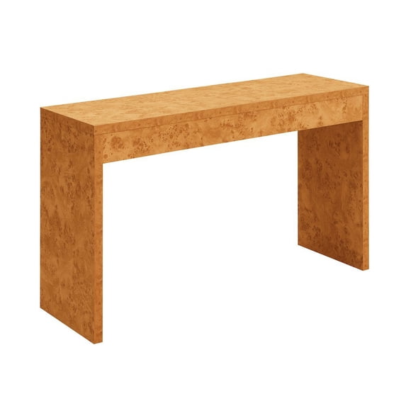 FurniFact Console Desk Hall Table with Burl Finish, Wide Spacious Top, Beige, 48" Long