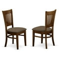 thumbnail image 1 of FurniFact Dining Chairs Set of 2, Espresso Finish, Linen Fabric Seat, Slatted Back, 1 of 5