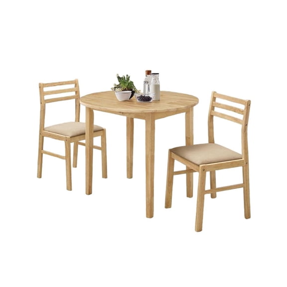 FurniFact Elegant 3-Piece Dining Set Featuring Drop Leaf Design in Natural and Tan
