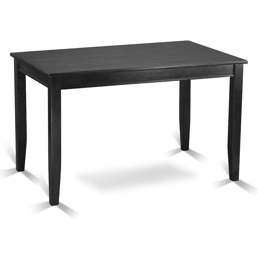 Black Rubber Wood Rectangular Counter Height Dining Table