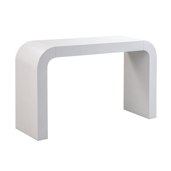 Elegant Curved White Console Table Perfect for Modern Entryways and Decor