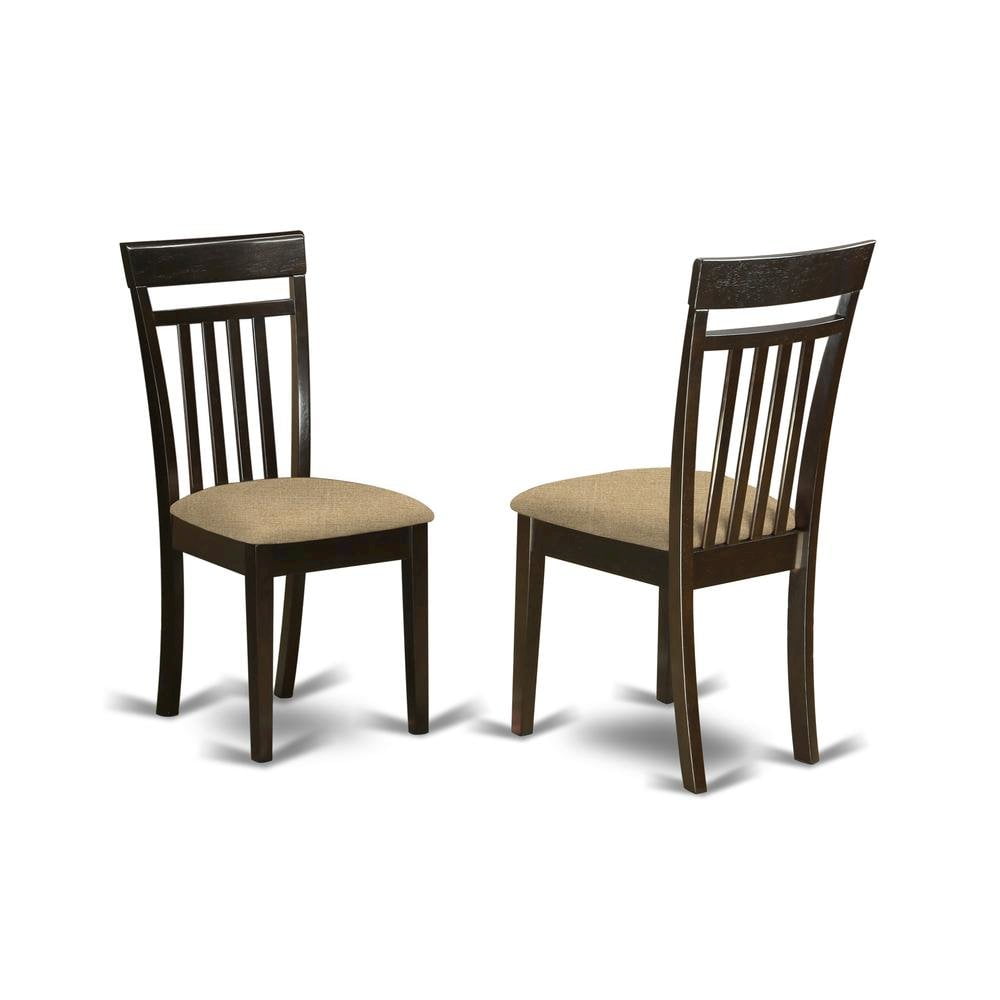 Capri Classic Cross-Back Dining Chair Set with Linen Upholstered Seat
