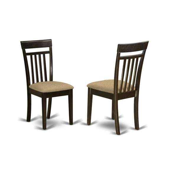 FurniFact Elegant Slat Back Dining Chairs – Wooden Kitchen Chairs, Set of 2