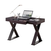 FurniFact Espresso Brown Desk With Drawer, Modern Wood Table For Home Office Use